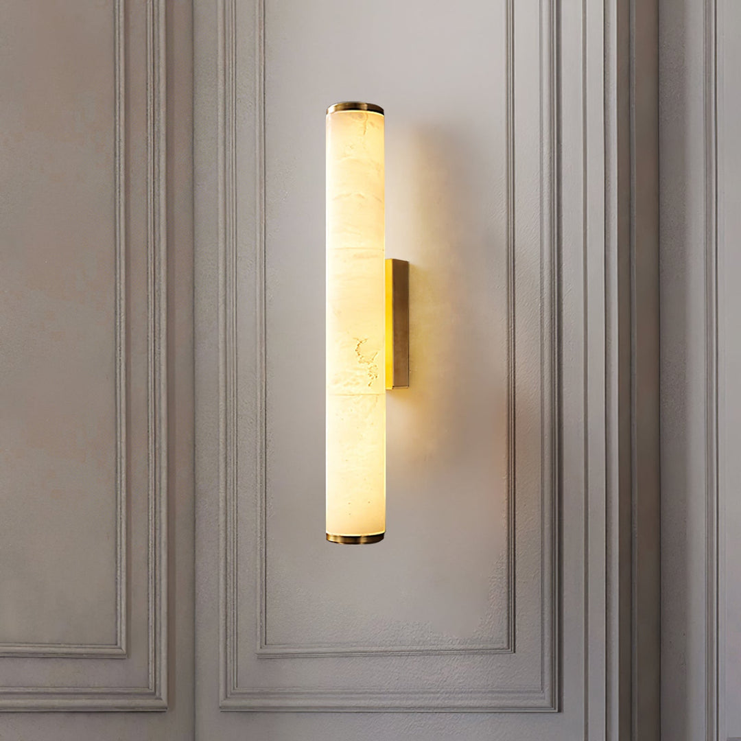 MarmoLux: Lampada da parete LED moderna con effetto marmo spagnolo e dettaglio in rame – per camera da letto e soggiorno