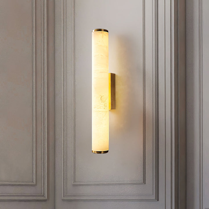 MarmoLux: Lampada da parete LED moderna con effetto marmo spagnolo e dettaglio in rame – per camera da letto e soggiorno