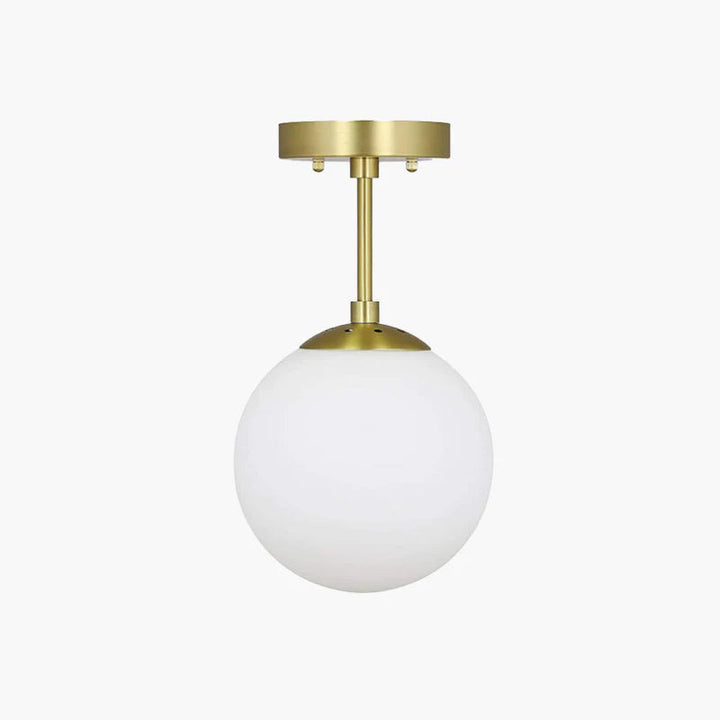 Marvella: Moderno lampadario LED con sfera di vetro e accento dorato – per camere da letto e soggiorni