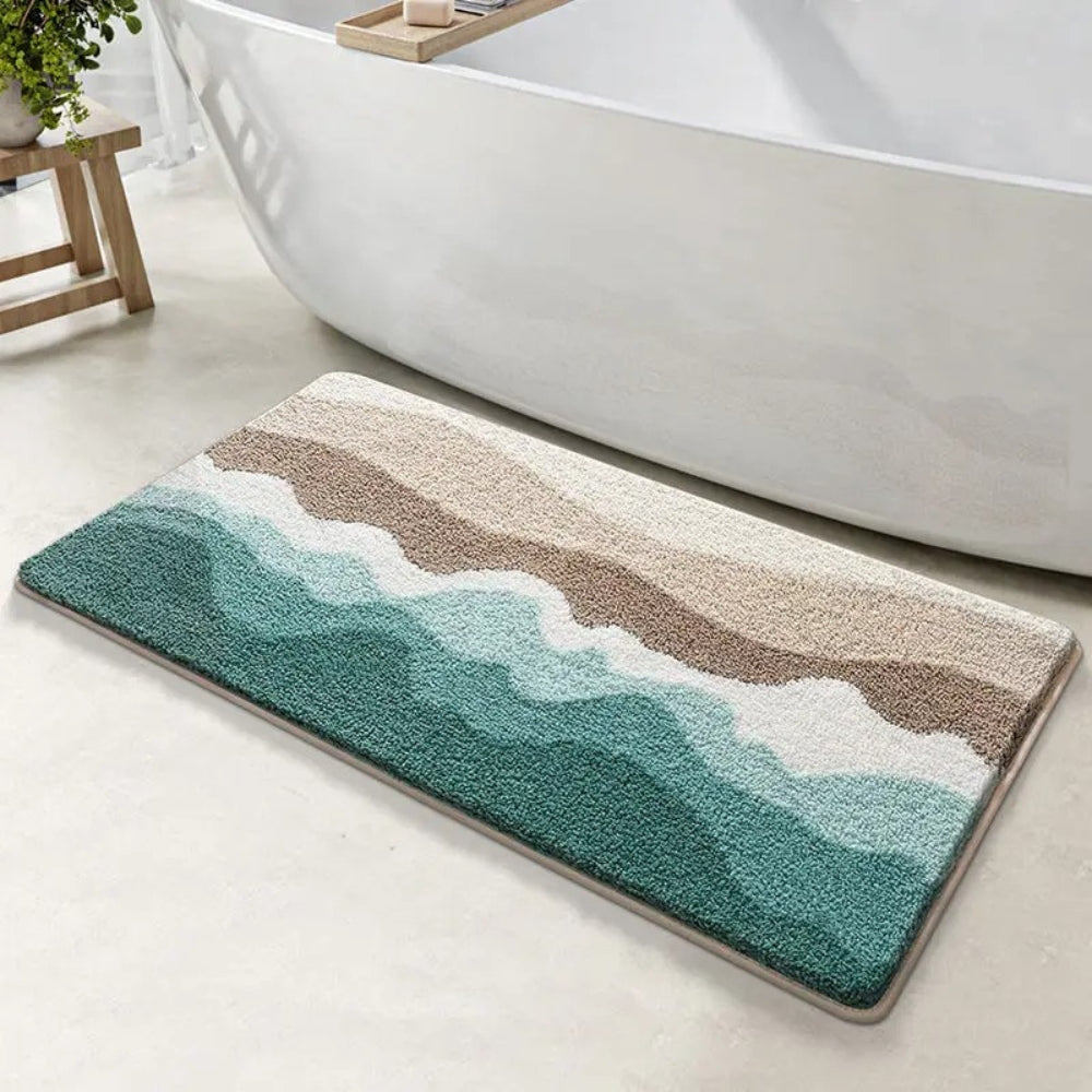 MeerLust: Tappetino da Bagno Antiscivolo Design Onde – Morbido, Assorbente &amp; Lavabile