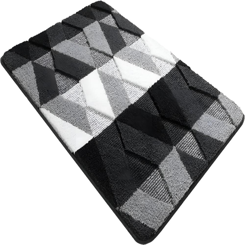 MikroWeich: Tappetino morbido con design geometrico – antiscivolo, assorbente e facile da pulire per ingressi