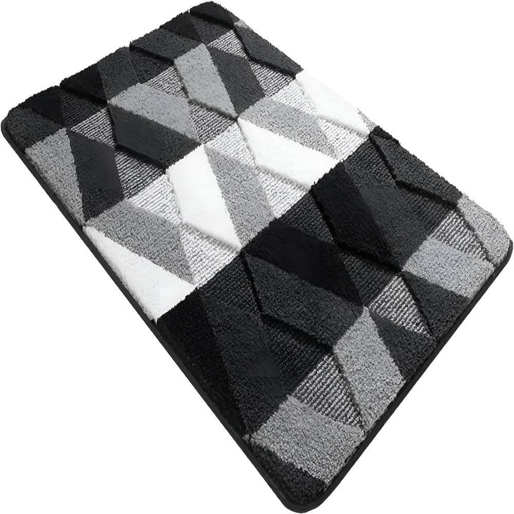 MikroWeich: Tappetino morbido con design geometrico – antiscivolo, assorbente e facile da pulire per ingressi