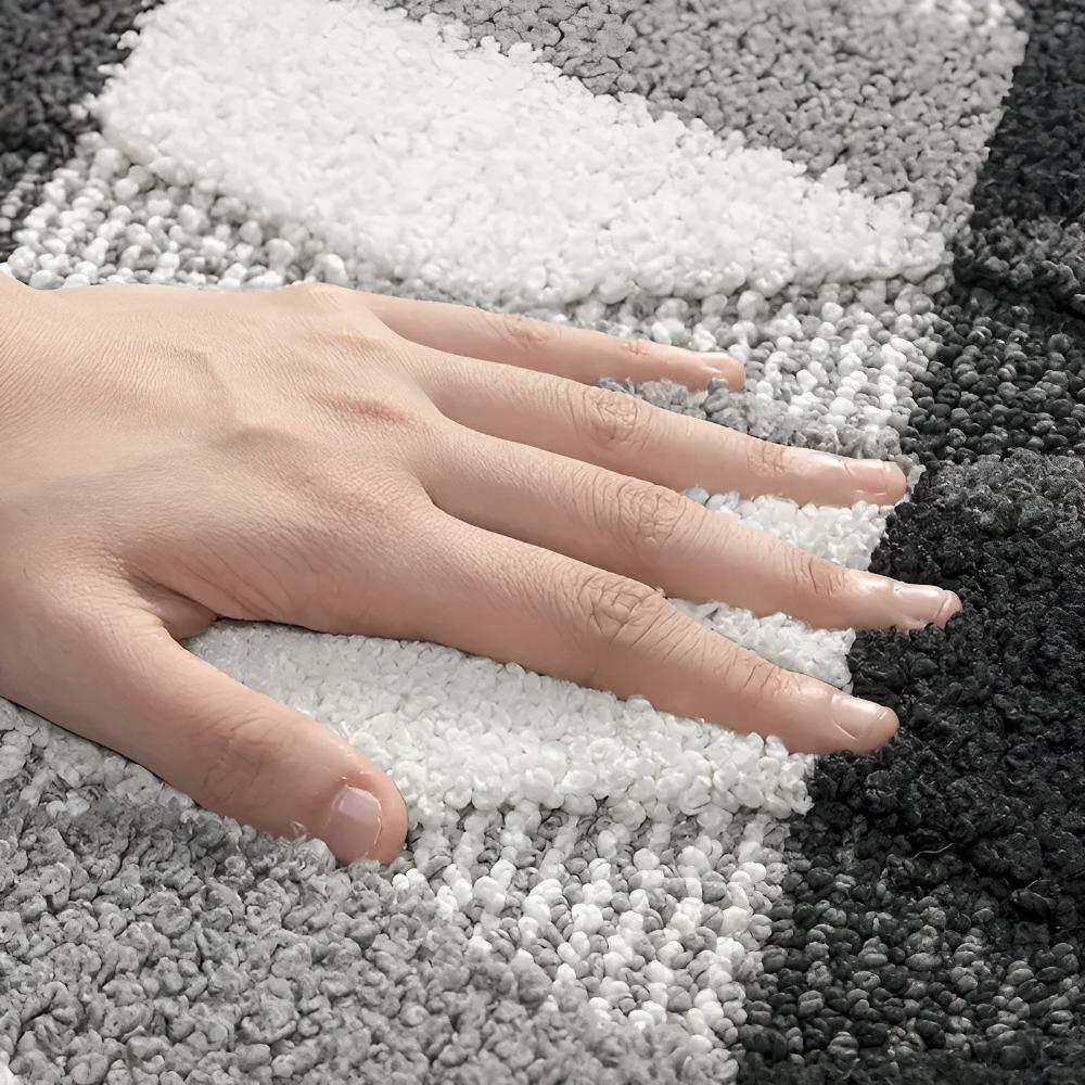 MikroWeich: Tappetino morbido con design geometrico – antiscivolo, assorbente e facile da pulire per ingressi