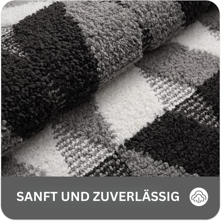 MikroWeich: Tappetino morbido con design geometrico – antiscivolo, assorbente e facile da pulire per ingressi