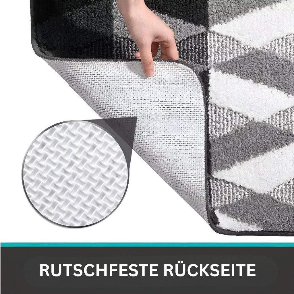 MikroWeich: Tappetino morbido con design geometrico – antiscivolo, assorbente e facile da pulire per ingressi