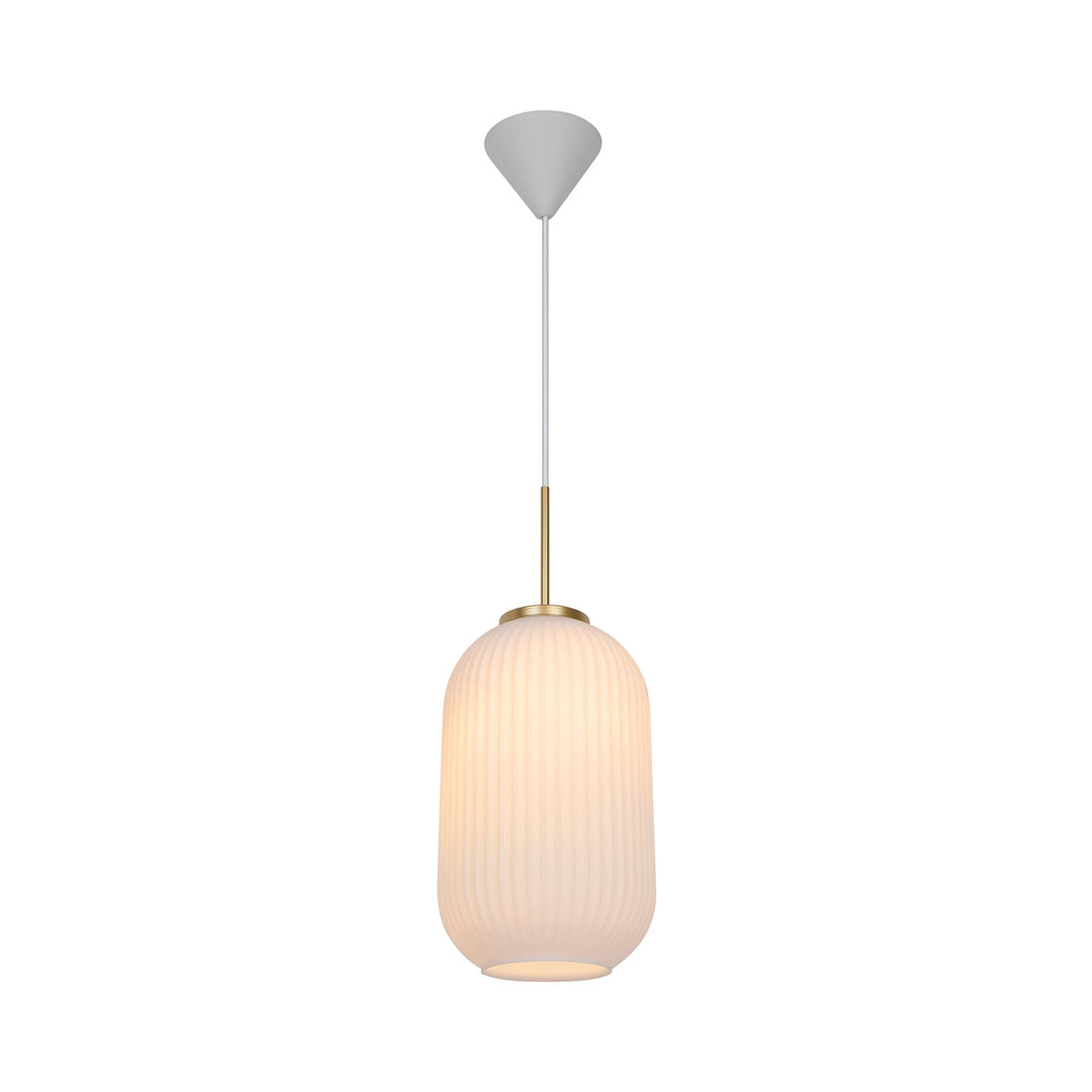 Lampada a sospensione Milford 20, Opale/Ottone