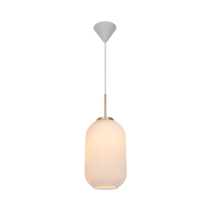 Lampada a sospensione Milford 20, Opale/Ottone