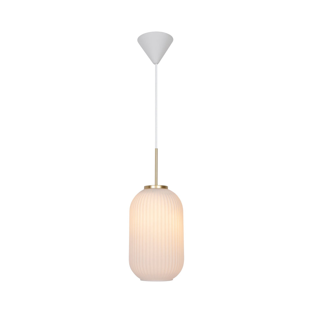 Lampada a sospensione Milford 20, Opale/Ottone