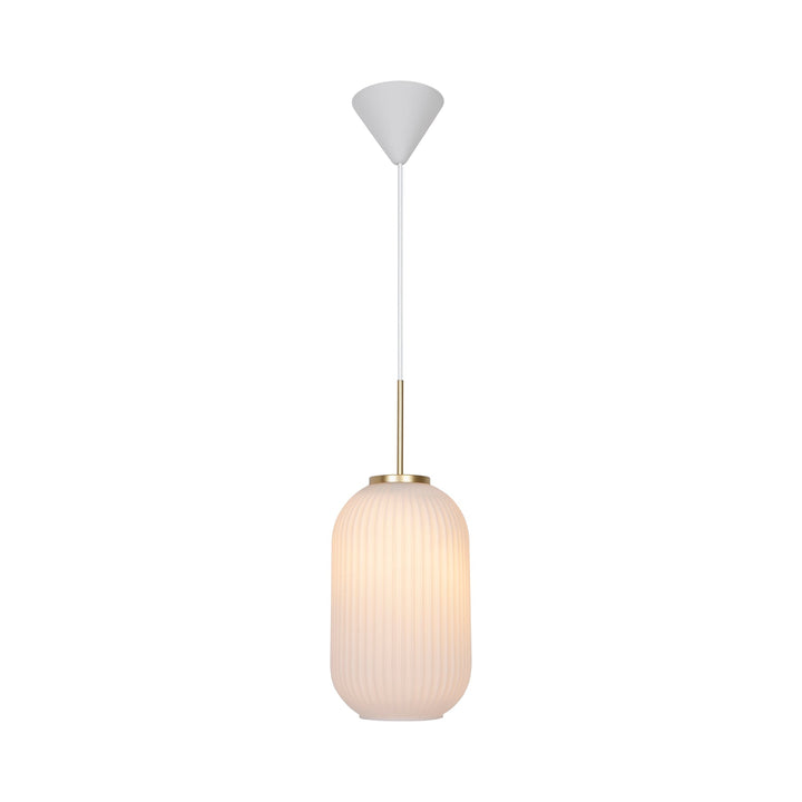 Lampada a sospensione Milford 20, Opale/Ottone