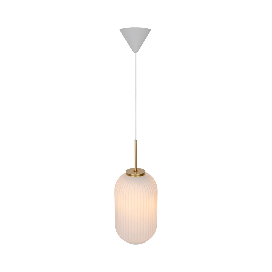 Lampada a sospensione Milford 20, Opale/Ottone