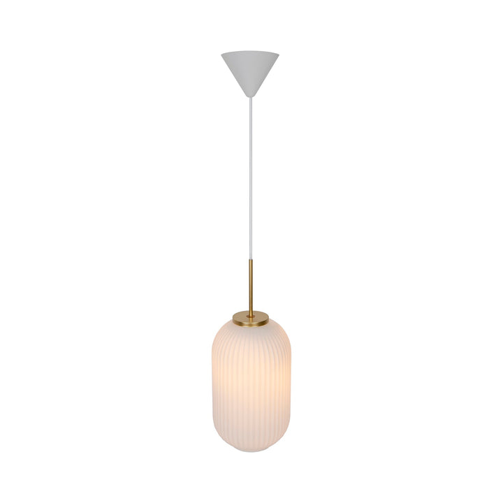 Lampada a sospensione Milford 20, Opale/Ottone