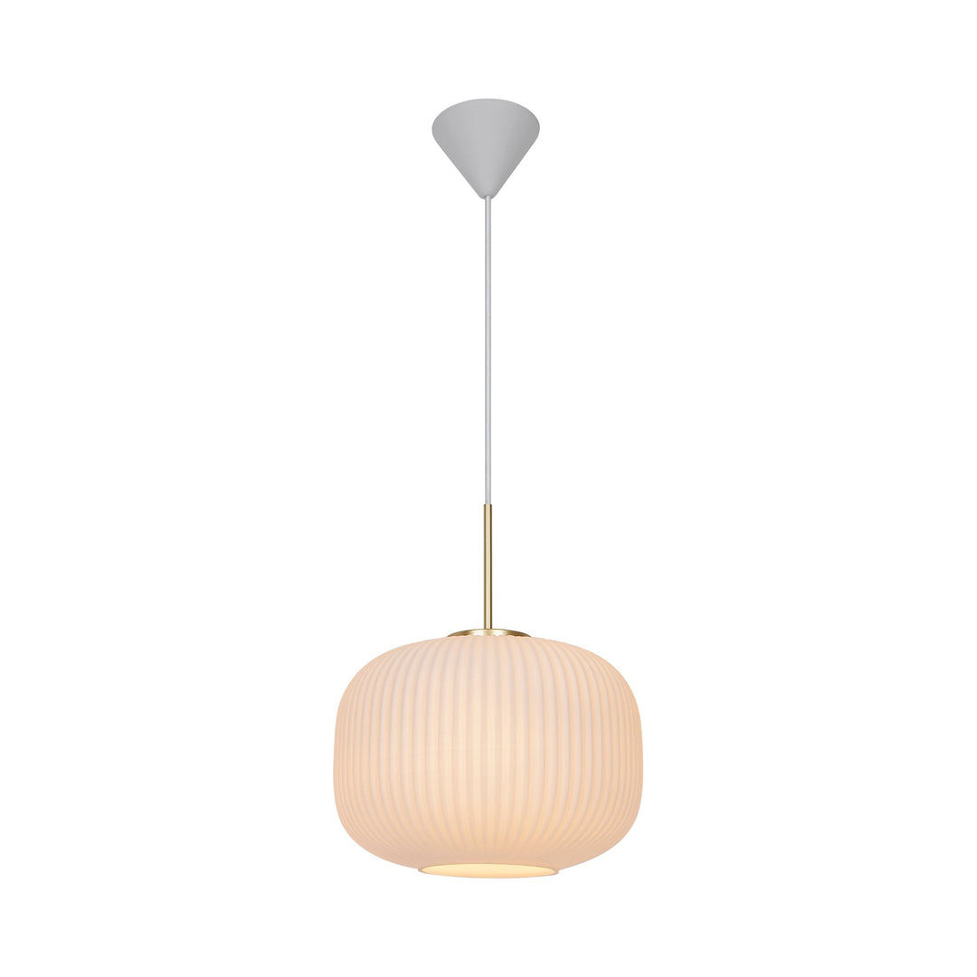 Lampada a sospensione Milford 30, Opale/ottone