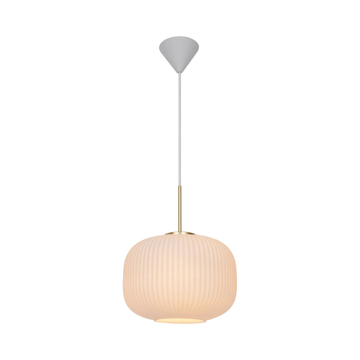 Lampada a sospensione Milford 30, Opale/ottone