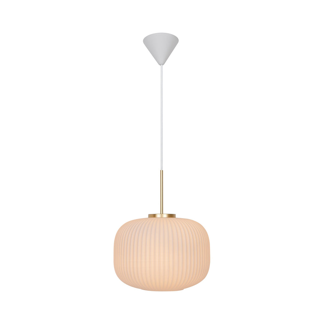 Lampada a sospensione Milford 30, Opale/ottone