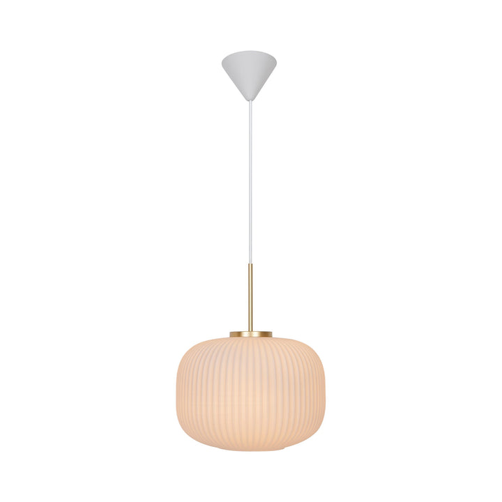 Lampada a sospensione Milford 30, Opale/ottone