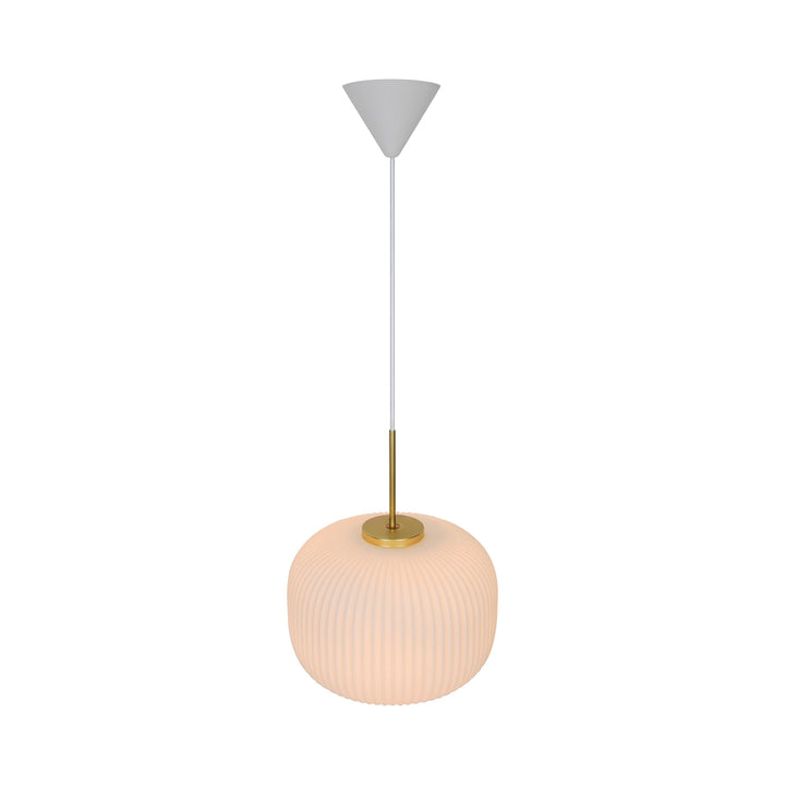 Lampada a sospensione Milford 30, Opale/ottone
