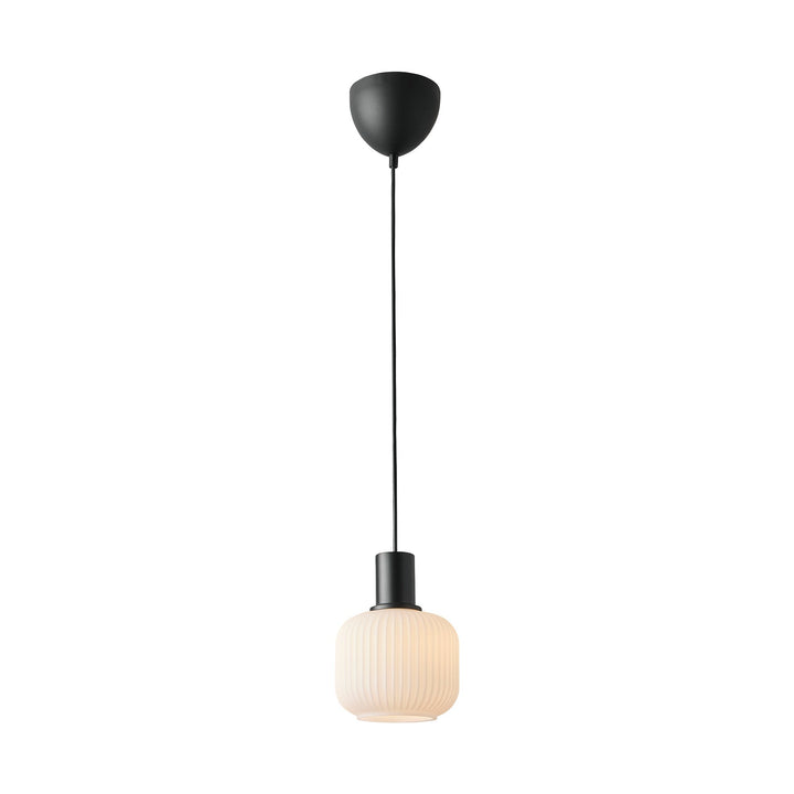 Lampada a sospensione Milford Mini, Opale/Nero