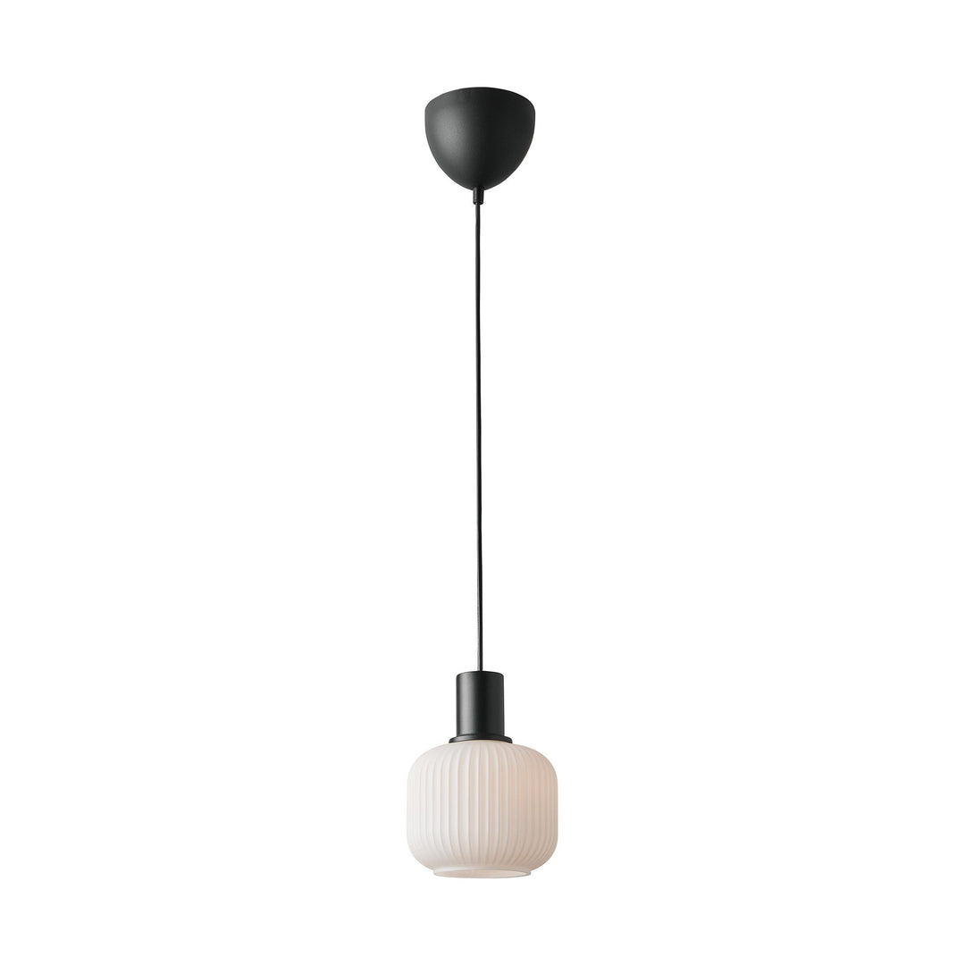 Lampada a sospensione Milford Mini, Opale/Nero