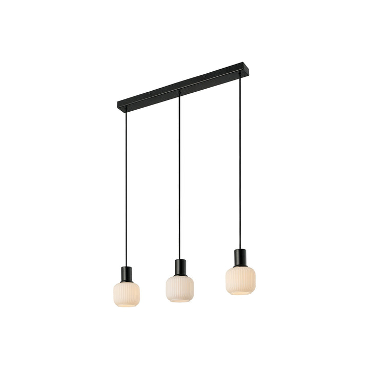 Lampadario Isola Mini Milford 3 Luci, Opale/Nero