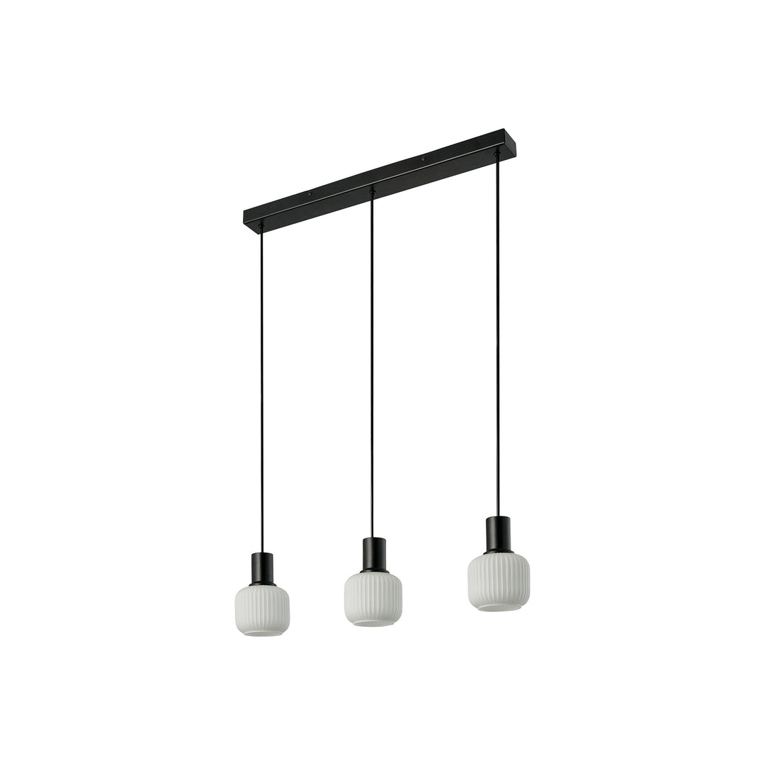Lampadario Isola Mini Milford 3 Luci, Opale/Nero