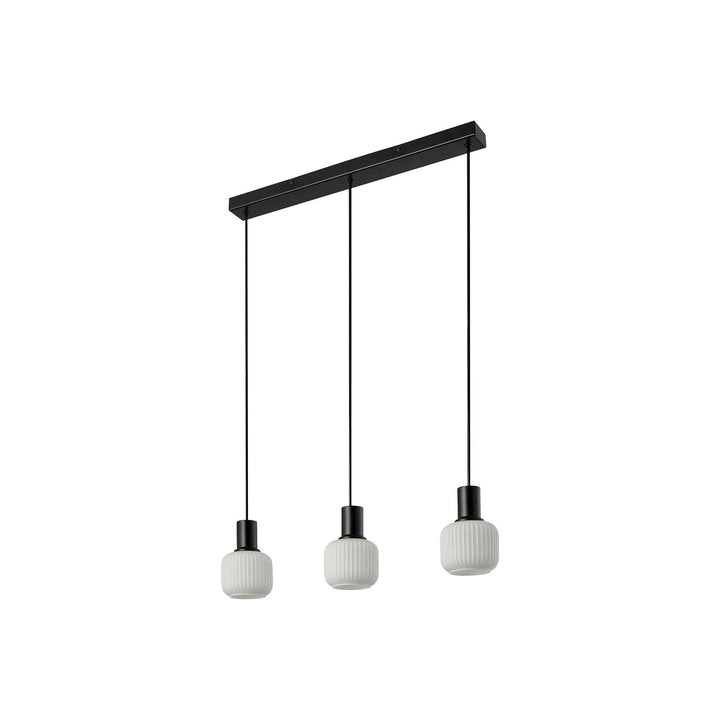 Lampadario Isola Mini Milford 3 Luci, Opale/Nero