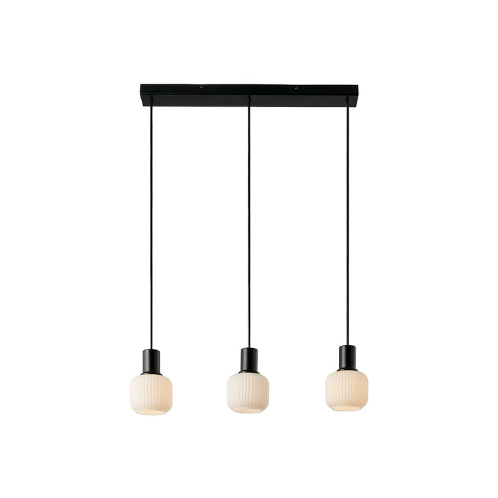 Lampadario Isola Mini Milford 3 Luci, Opale/Nero