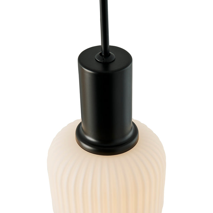 Lampadario Isola Mini Milford 3 Luci, Opale/Nero