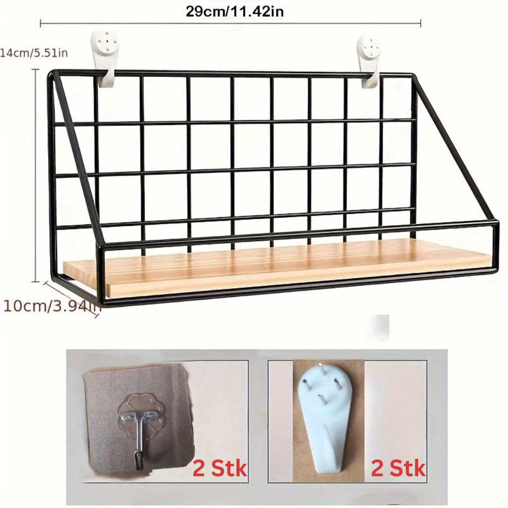 MinimalStahl: Mensola moderna – robusta, facile da pulire e sospesa senza forare per camera da letto e cucina