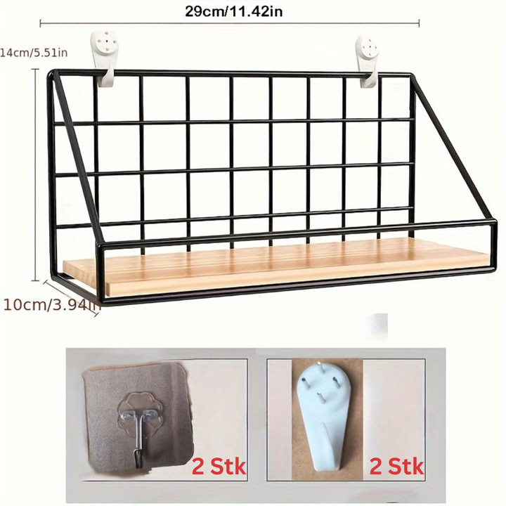 MinimalStahl: Mensola moderna – robusta, facile da pulire e sospesa senza forare per camera da letto e cucina