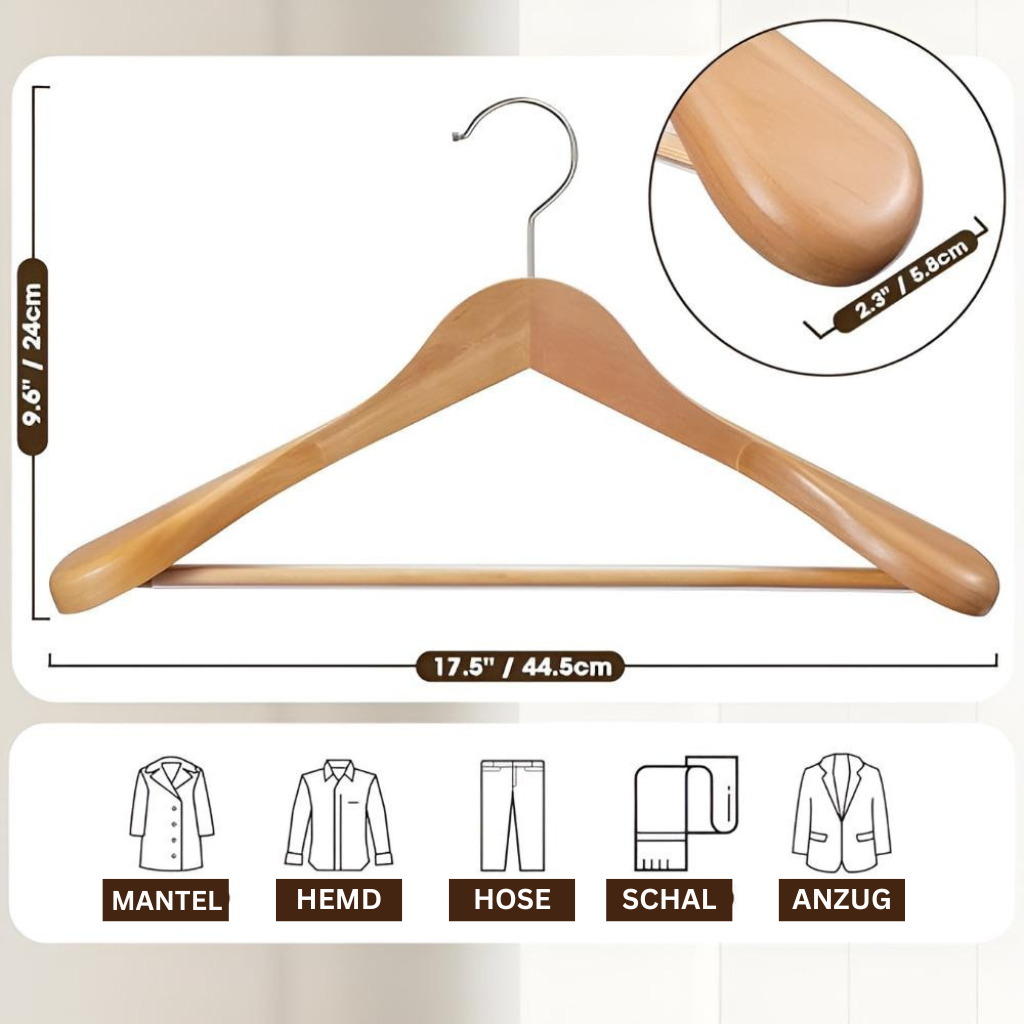 ModusAkzent: Grucce in legno – eleganti, stabili e versatili per abiti, camicie e cappotti