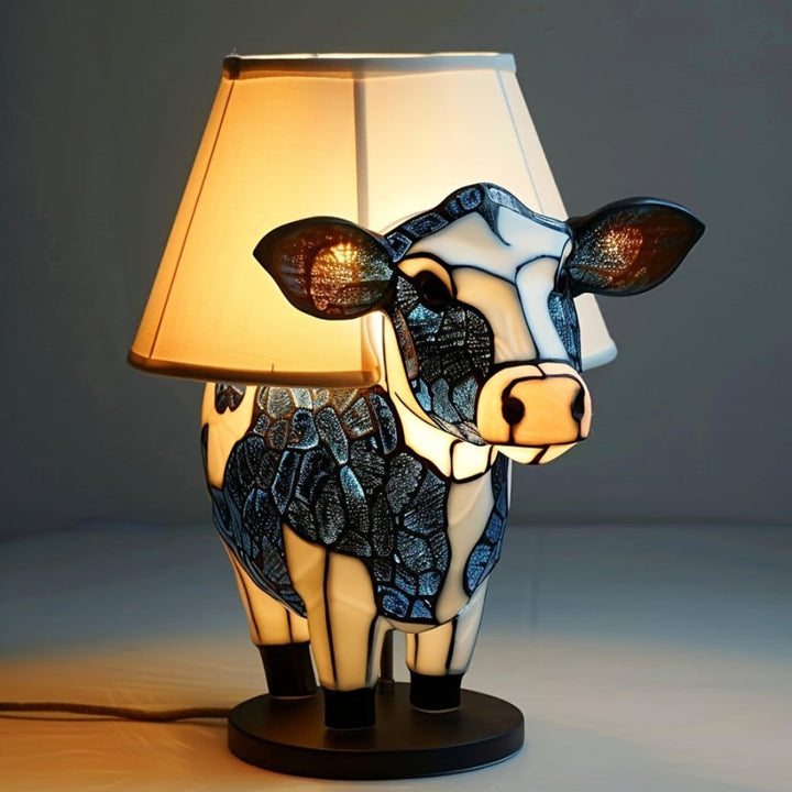 MooLume: Lampada da tavolo LED a forma di mucca con luce bianca calda e porta USB – per camerette e camere da letto