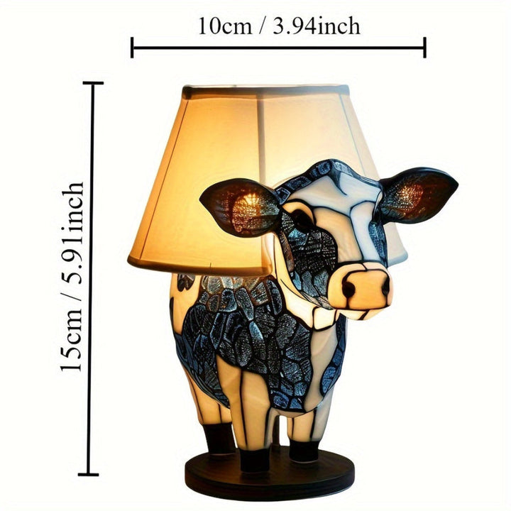 MooLume: Lampada da tavolo LED a forma di mucca con luce bianca calda e porta USB – per camerette e camere da letto