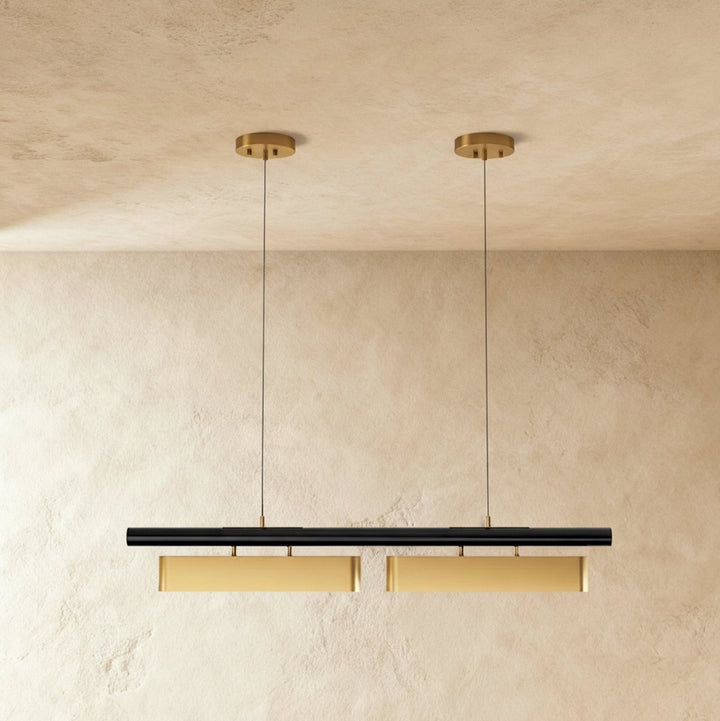 MuniraLux: Lampadario moderno a LED nero opaco con diffusore in opale – per sala da pranzo e soggiorno