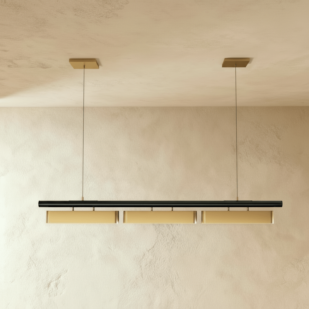 MuniraLux: Lampadario moderno a LED nero opaco con diffusore in opale – per sala da pranzo e soggiorno