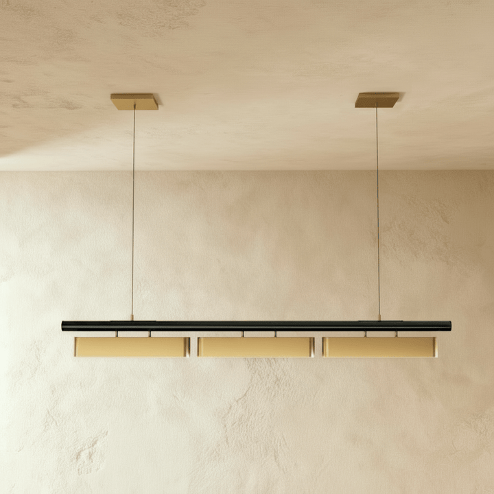 MuniraLux: Lampadario moderno a LED nero opaco con diffusore in opale – per sala da pranzo e soggiorno