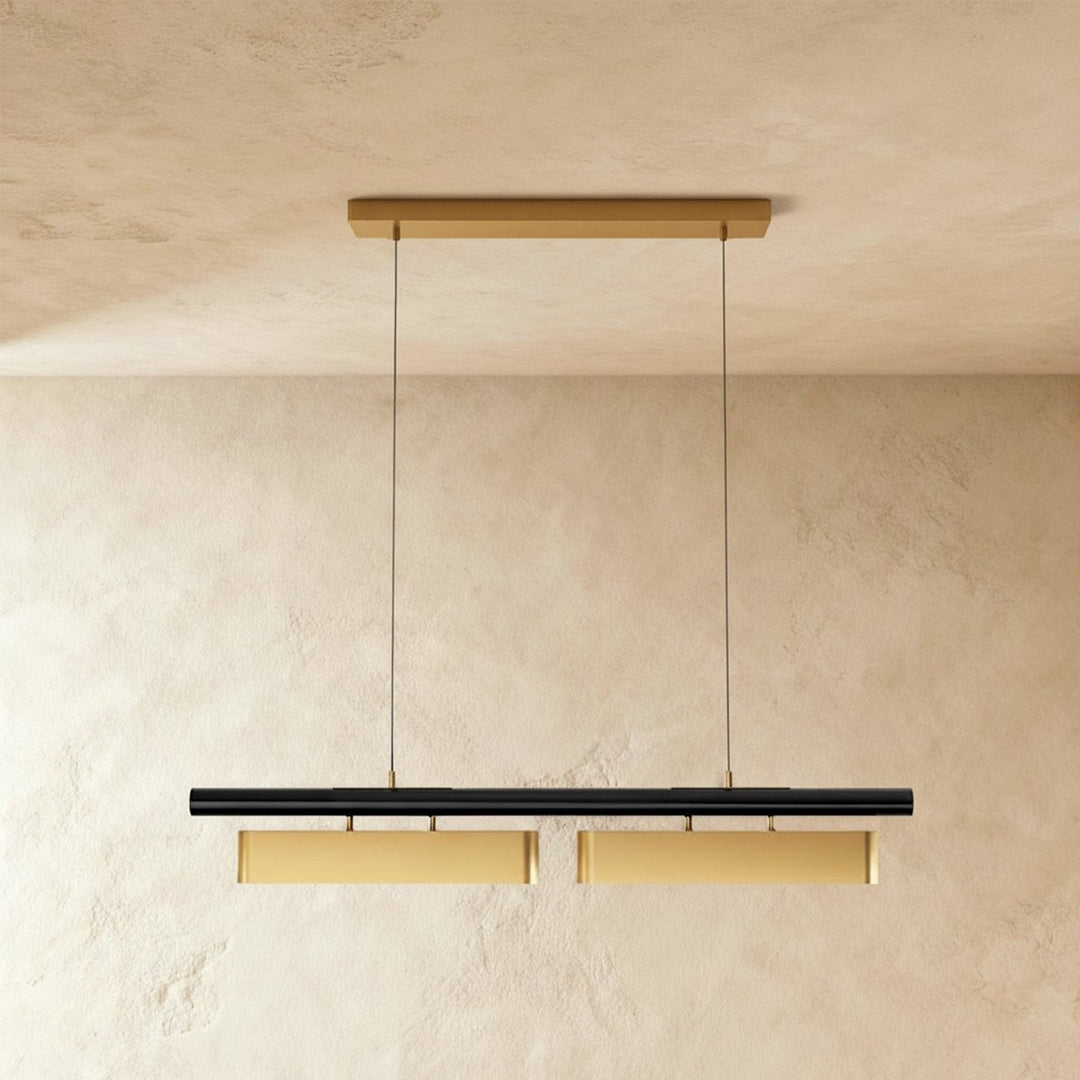 MuniraLux: Lampadario moderno a LED nero opaco con diffusore in opale – per sala da pranzo e soggiorno