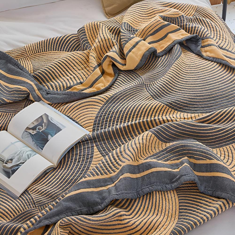 MuslinEleganz: Coperta in cotone reversibile in mussola a 4 strati – per camera da letto e soggiorno