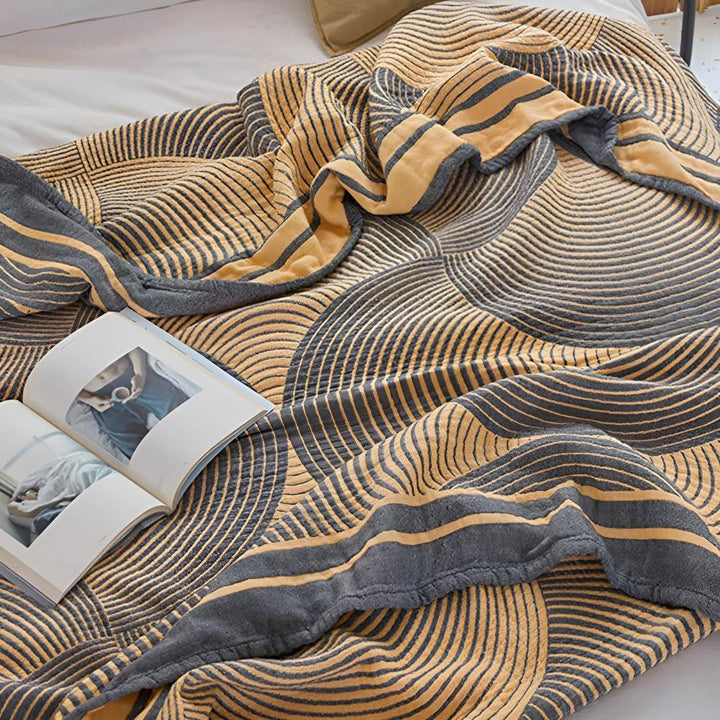 MuslinEleganz: Coperta in cotone reversibile in mussola a 4 strati – per camera da letto e soggiorno