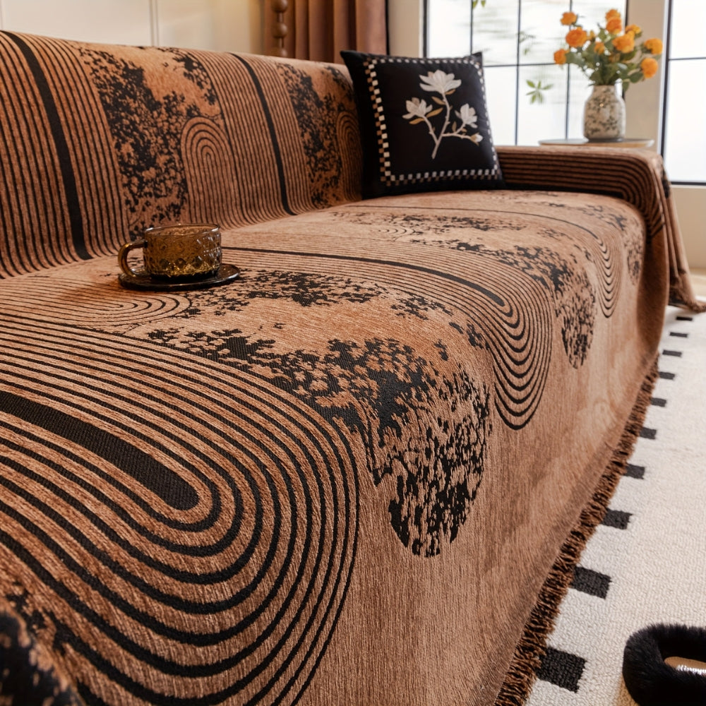 MusterOase: Copertura per divano in design moderno a mosaico con frange decorative e qualità durevole – per divano e camera da letto