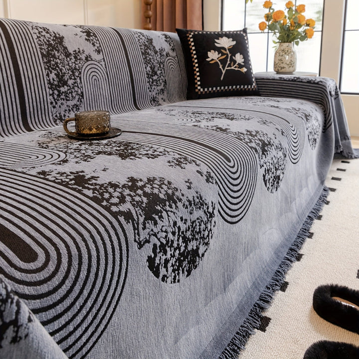 MusterOase: Copertura per divano in design moderno a mosaico con frange decorative e qualità durevole – per divano e camera da letto
