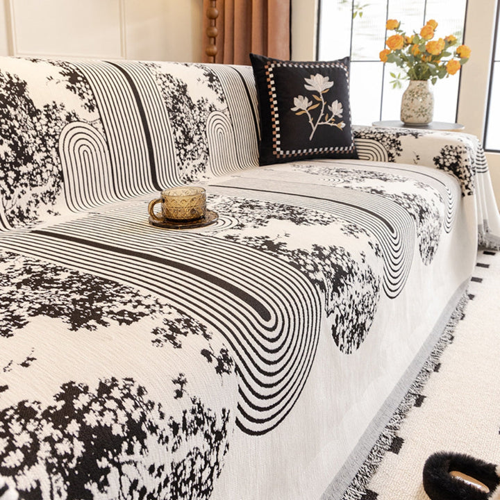 MusterOase: Copertura per divano in design moderno a mosaico con frange decorative e qualità durevole – per divano e camera da letto