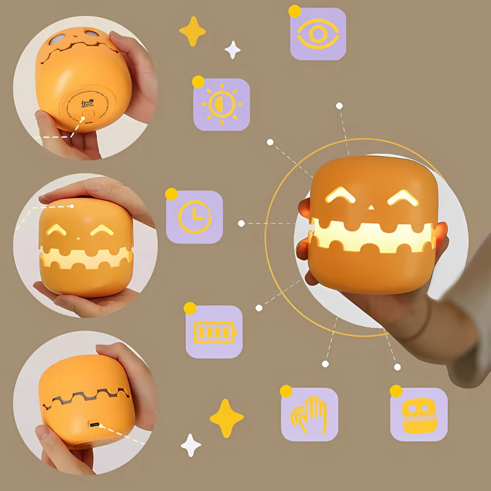MysticGourd™ – Lampada Zucca Sorridente Ricaricabile