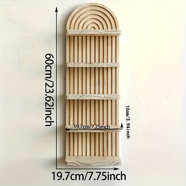 NaturBogen: Mensola decorativa da parete con 3 o 5 ripiani – robusta, salvaspazio e sospesa, in design legno bianco con struttura rigata per bagno e cucina
