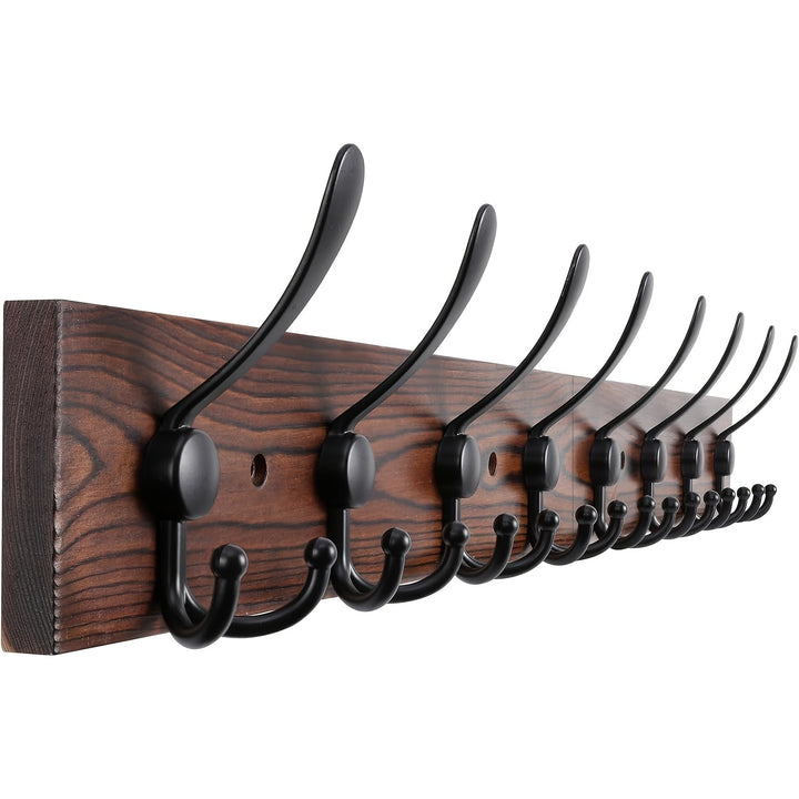 NaturHaken: Appendiabiti da parete – design in legno scuro, decorativo e salvaspazio per bagno e soggiorno