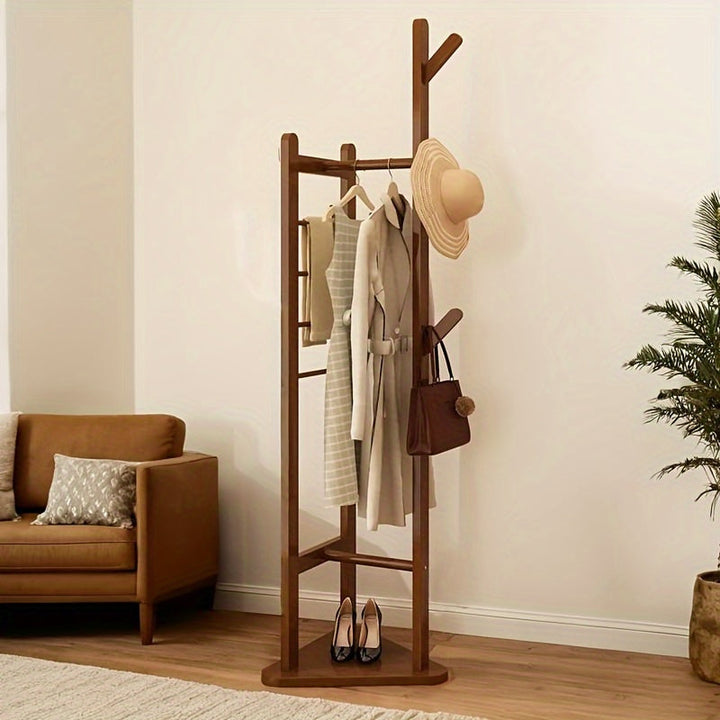 NaturHalt: Appendiabiti in Bambù – organizer stabile con ripiano, decorativo e robusto per corridoio, camera da letto e camera degli ospiti