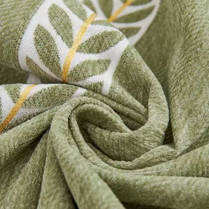 NaturWebstuhl: Copertura per divano con motivo fogliare in lussuosa chenille con comfort antiscivolo – per divano e soggiorno