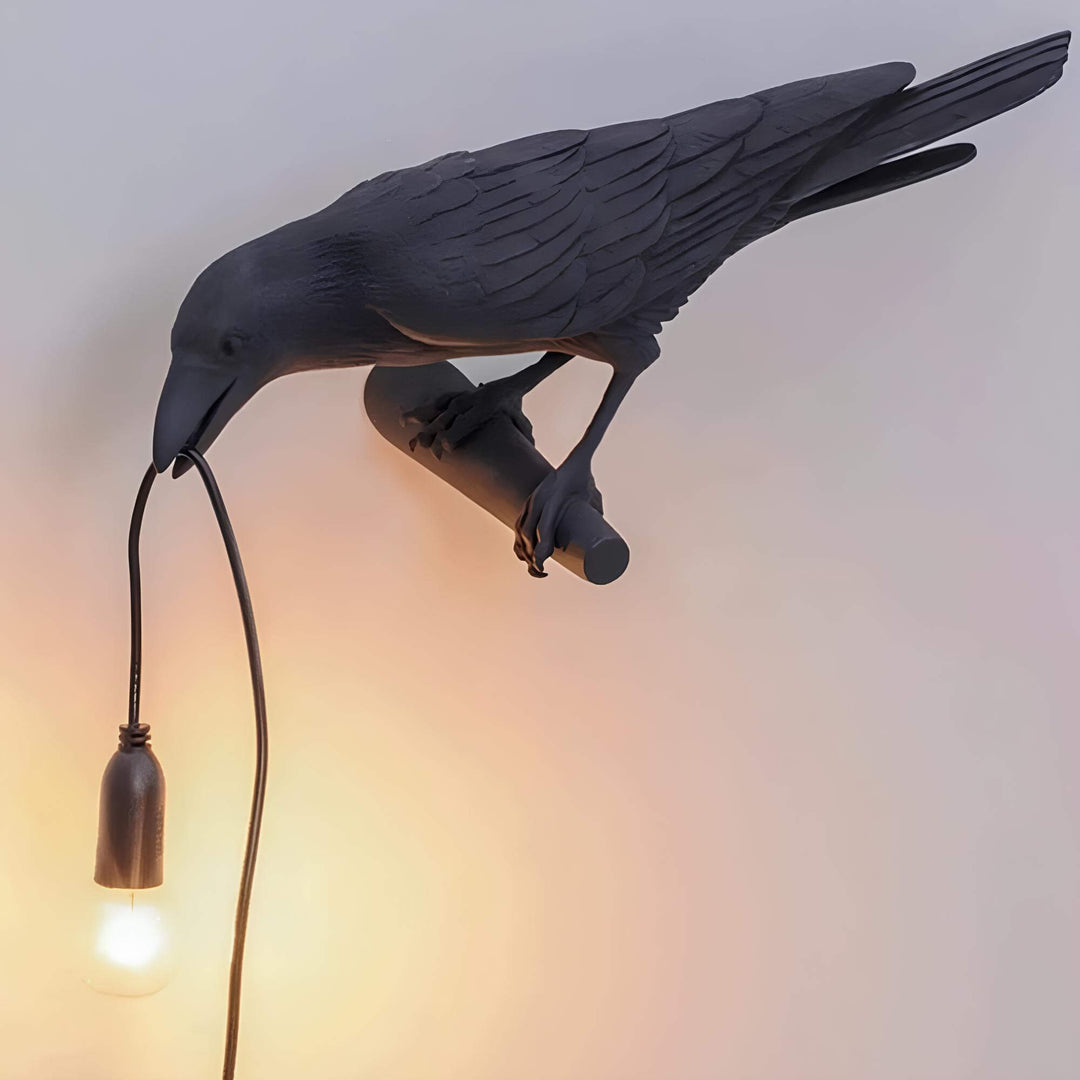 NoirAvi: Applique LED a forma di corvo – Oggetto luminoso decorativo per soggiorno e camera da letto
