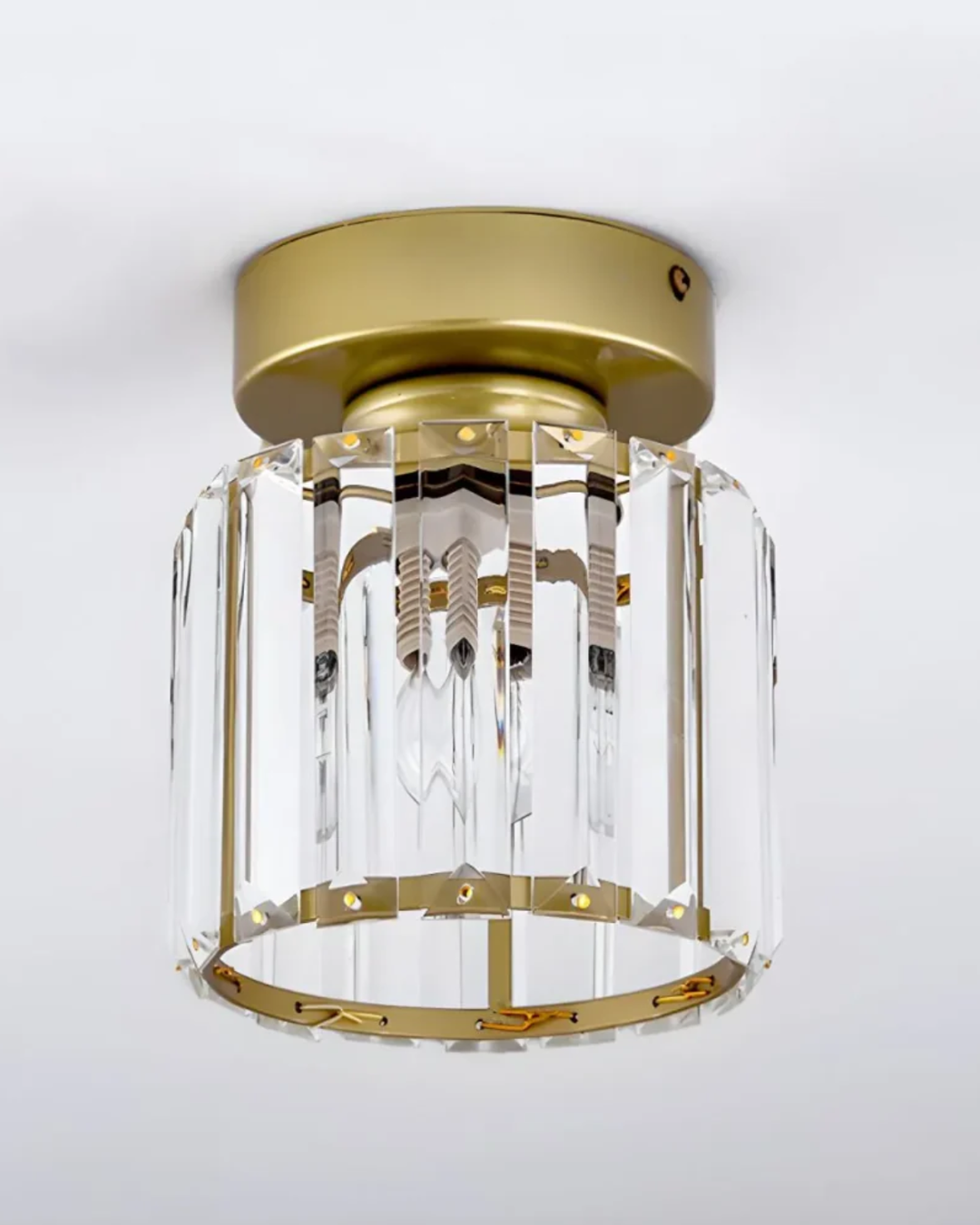 NoireLuxe: Lampada da soffitto moderna nera con paralume in vetro sfaccettato e luce bianca calda – per sala da pranzo e corridoio