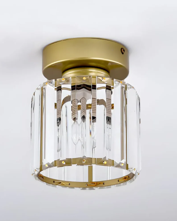 NoireLuxe: Lampada da soffitto moderna nera con paralume in vetro sfaccettato e luce bianca calda – per sala da pranzo e corridoio