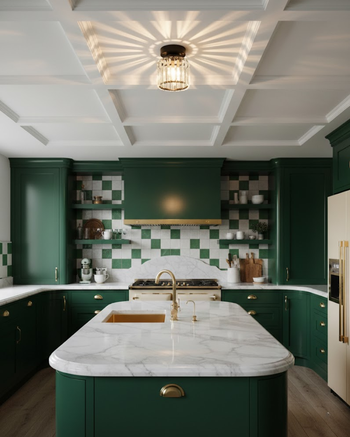 NoireLuxe: Lampada da soffitto moderna nera con paralume in vetro sfaccettato e luce bianca calda – per sala da pranzo e corridoio